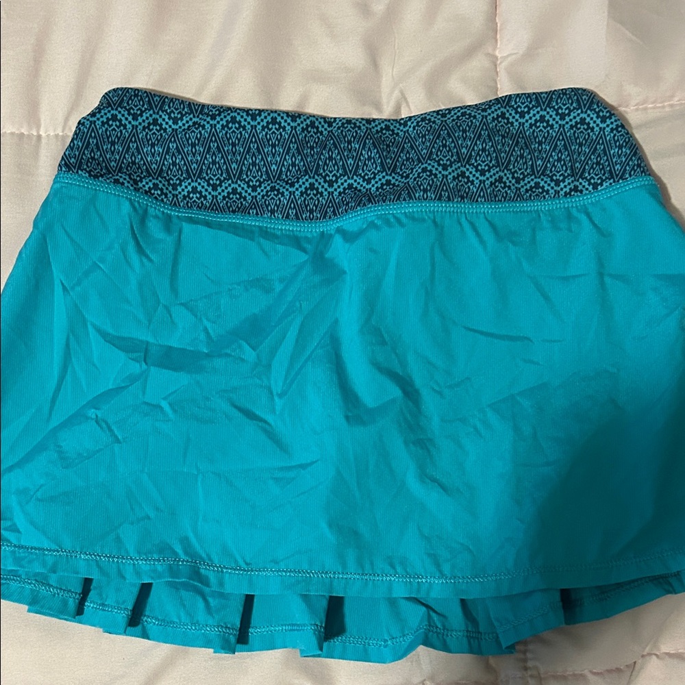 Ivivva Teal Skort with Patterned Waistband